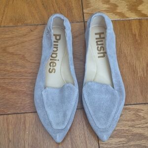 Hush Puppies Women's Light Gray Suede Loafers